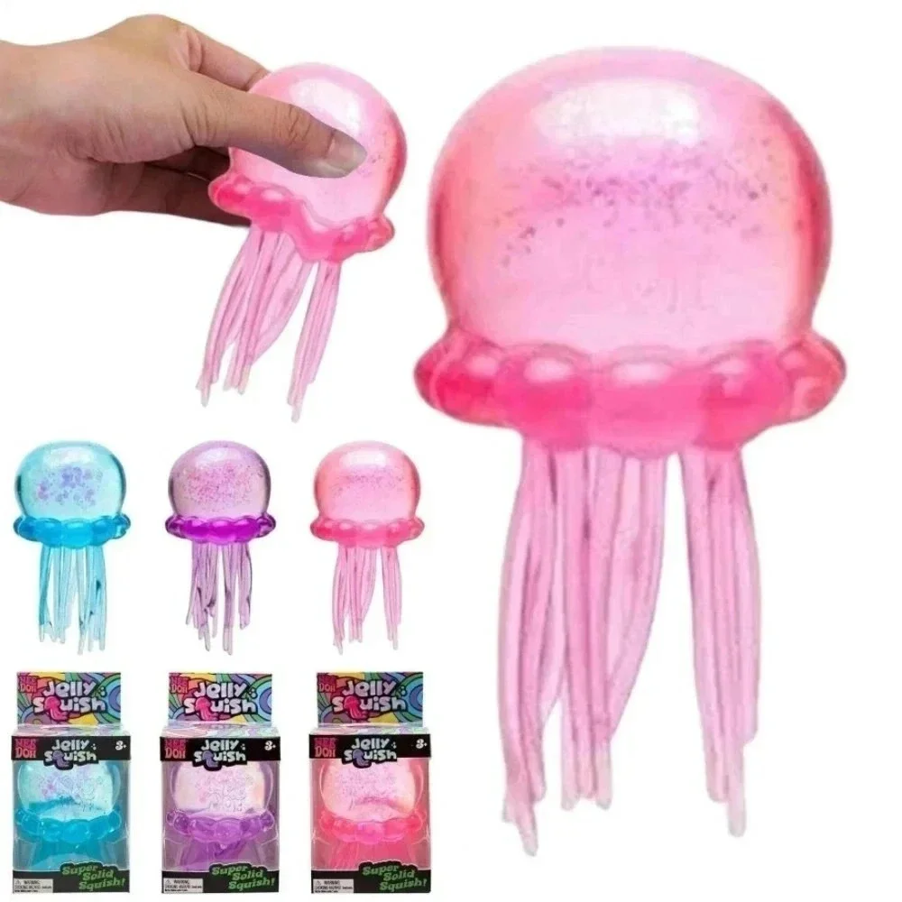 NeeDoh Jelly Squish Stress Toy Jellyfish Fidget Sensory Squeeze Squishy Set 3